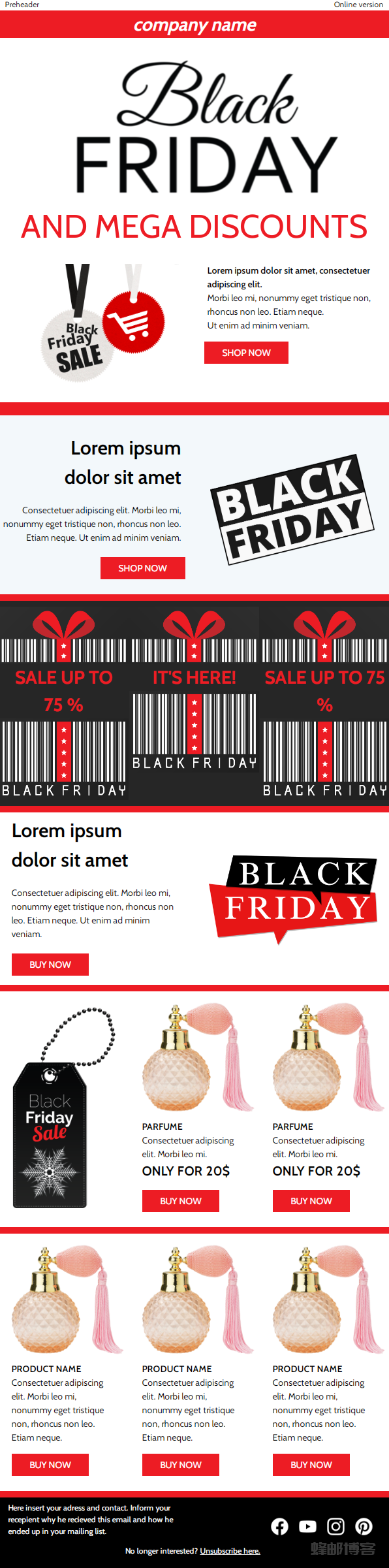 强烈推荐10款EDM邮件模板,电子邮件HTML模板营销邮件源码