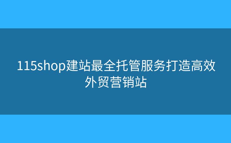 115shop建站最全托管服务打造高效外贸营销站 115shop建站最全托管服务打造高效外贸营销站