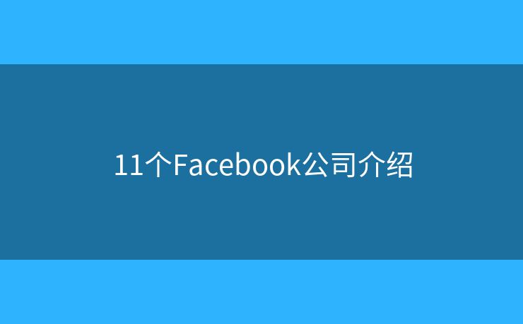 11个Facebook公司介绍