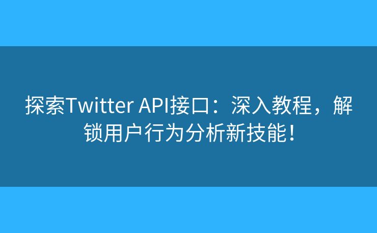 探索Twitter API接口：深入教程，解锁用户行为分析新技能！