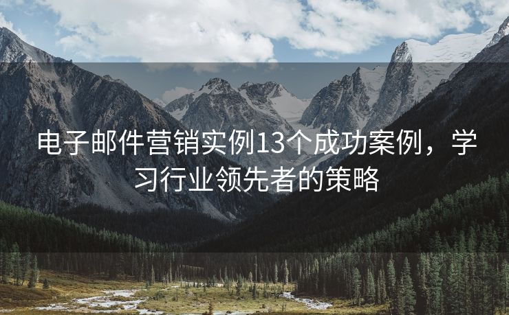 电子邮件营销实例13个成功案例，学习行业领先者的策略